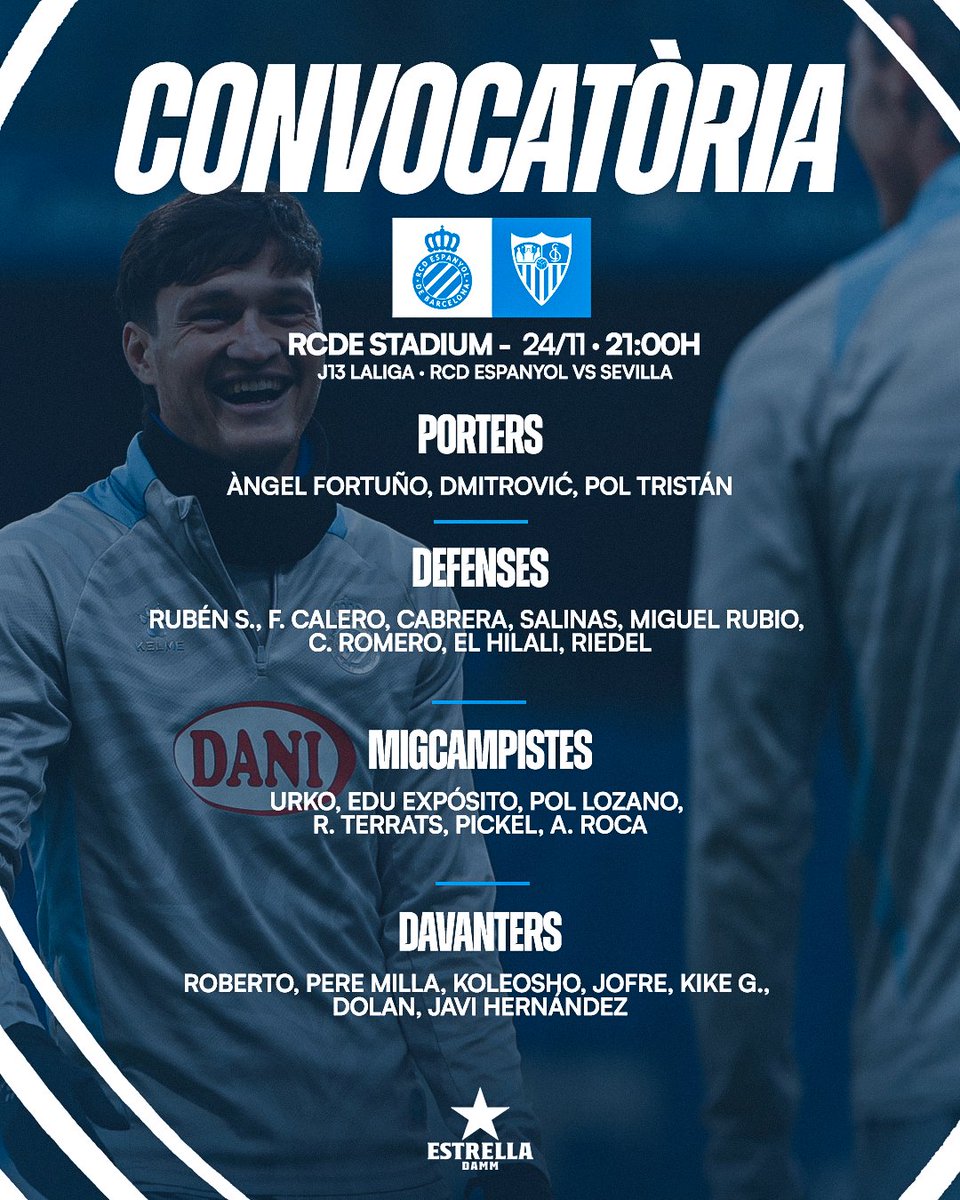 🛑🎤 Esta tarde desde las 20h <a href="/TIEMPODESPANYOL/">Tiempo de Espanyol</a> J13 🏟️ <a href="/RCDEspanyol/">RCD Espanyol de Barcelona</a> vs <a href="/SevillaFC/">Sevilla Fútbol Club</a>
👉 783 AM 📻 y aplicaciones 📱 
👉 23,30 TWITCH 🖥️ twitch.tv/javierdeharo19… #RCDE