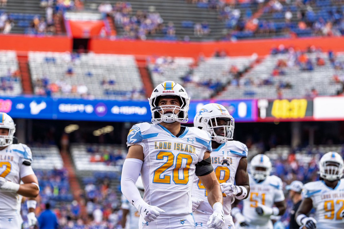 FasolinoRafael's tweet image. Thankful for my time at LIU. I will be officially entering the transfer portal (January 2nd) with 1 year of eligibility. (Mid-Year Post Grad)
Coverage LB/ Box Safety 
2024/2025 career stats:
1x National POW honors
1x NEC POW
TOT - 112 (82 Solo) 
20 TFL’s 
1 Sack
5 PBU’s