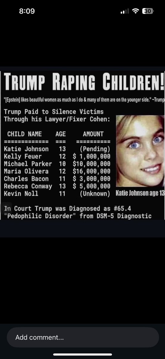 olivia039's tweet photo. @fedupMolly17 @RepJasonCrow Trump raped these children -you are so dumb you don’t know from right to wrong https://t.co/mErSRRVLGM