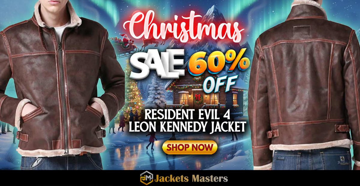 JacketsMasters's tweet image. #Christmas Hot offer Get 60% OFF on #ResidentEvil4 #LeonKennedy Brown Jacket.
&amp;lt;Shop From jacketsmasters.com&amp;gt;
jacketsmasters.com/product/leon-k…
#ChristmasSale #Sale #Christmas2025 #christmasdecor #christmasgifts
#ChristmasVibes #ChristmasMagic #christmasiscoming
#christmasgiftideas