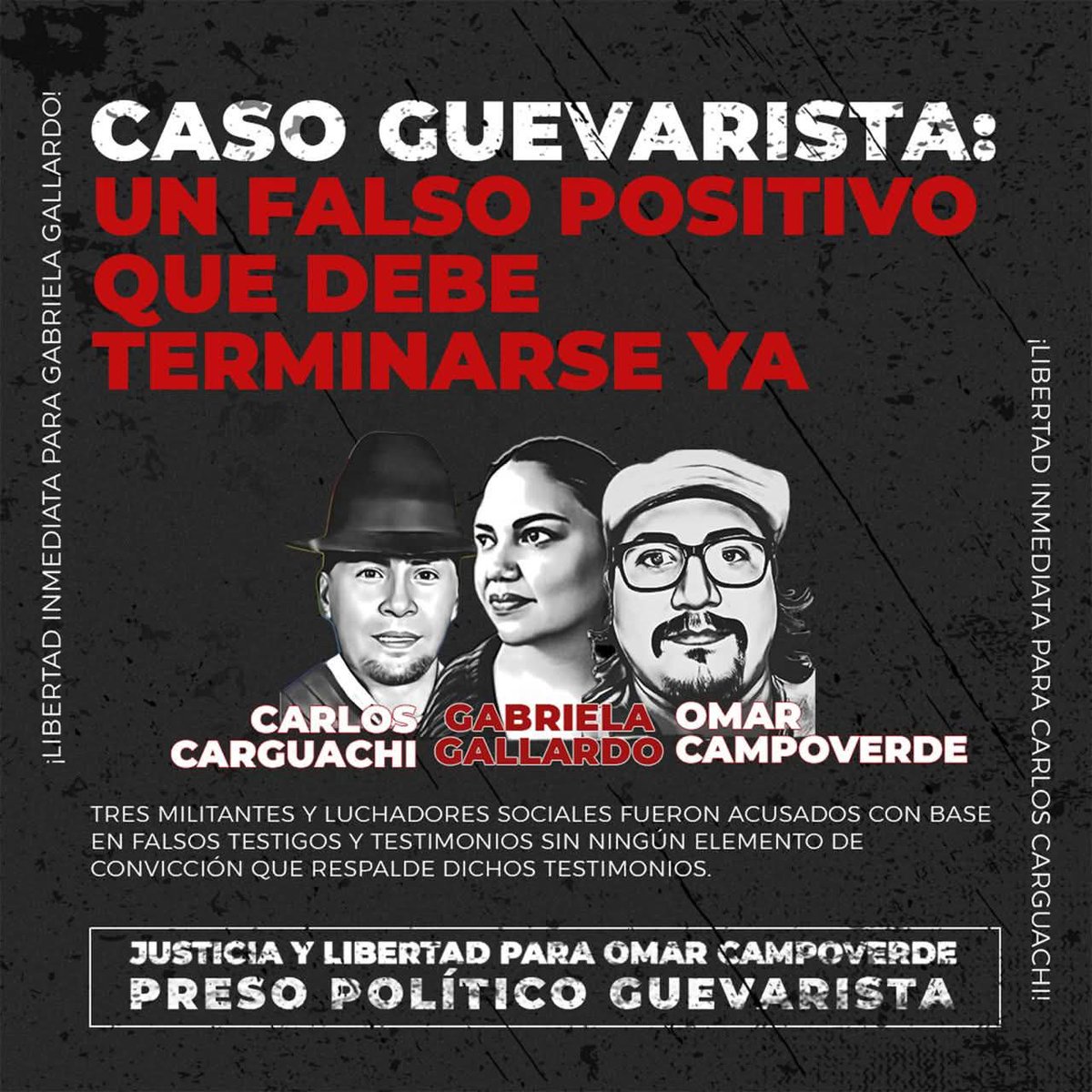 FrentesRojos's tweet image. Caso Guevarista: un falso positivo que debe terminar ya.

La Fiscalía, bajo Toainga y la exfiscal Salazar, fabricó un montaje para criminalizar la lucha social antes del paro nacional de 2022.