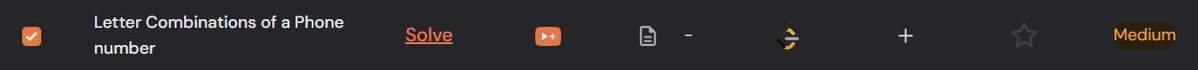 codewithpiyus's tweet image. 60DaysOfCode - Day 23

Recursion Problems:
💠 Letter Combinations of a Phone Number ✅
@striver_79
@takeUforward_

#Programming #DSAinCPP #TUF #TUFWinterArc #60DaysOfCode #TechCommunity