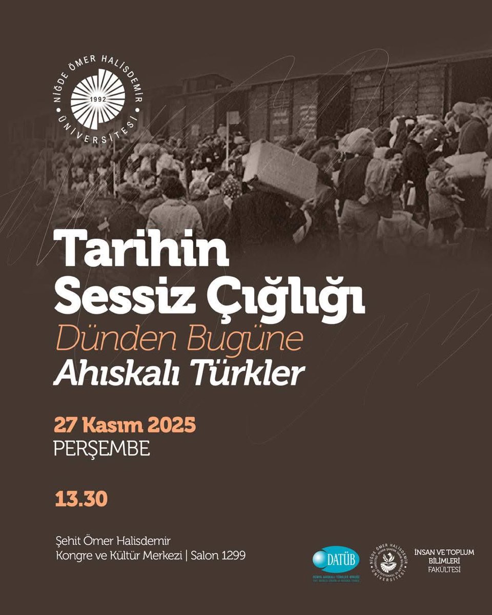 datubresmi's tweet image. “Tarihin Sessiz Çığlığı Dünden Bugüne Ahıskalı Türkler”

Tarihler 14 Kasım 1944’ü gösterdiğinde kimsenin kaçmasına imkân vermeyecek şekilde köyleri kuşatan Sovyet askerleri tarafından apar topar evlerinden çıkarılan Ahıska Türkleri; mallarını mülklerini ve hatıralarını geride…