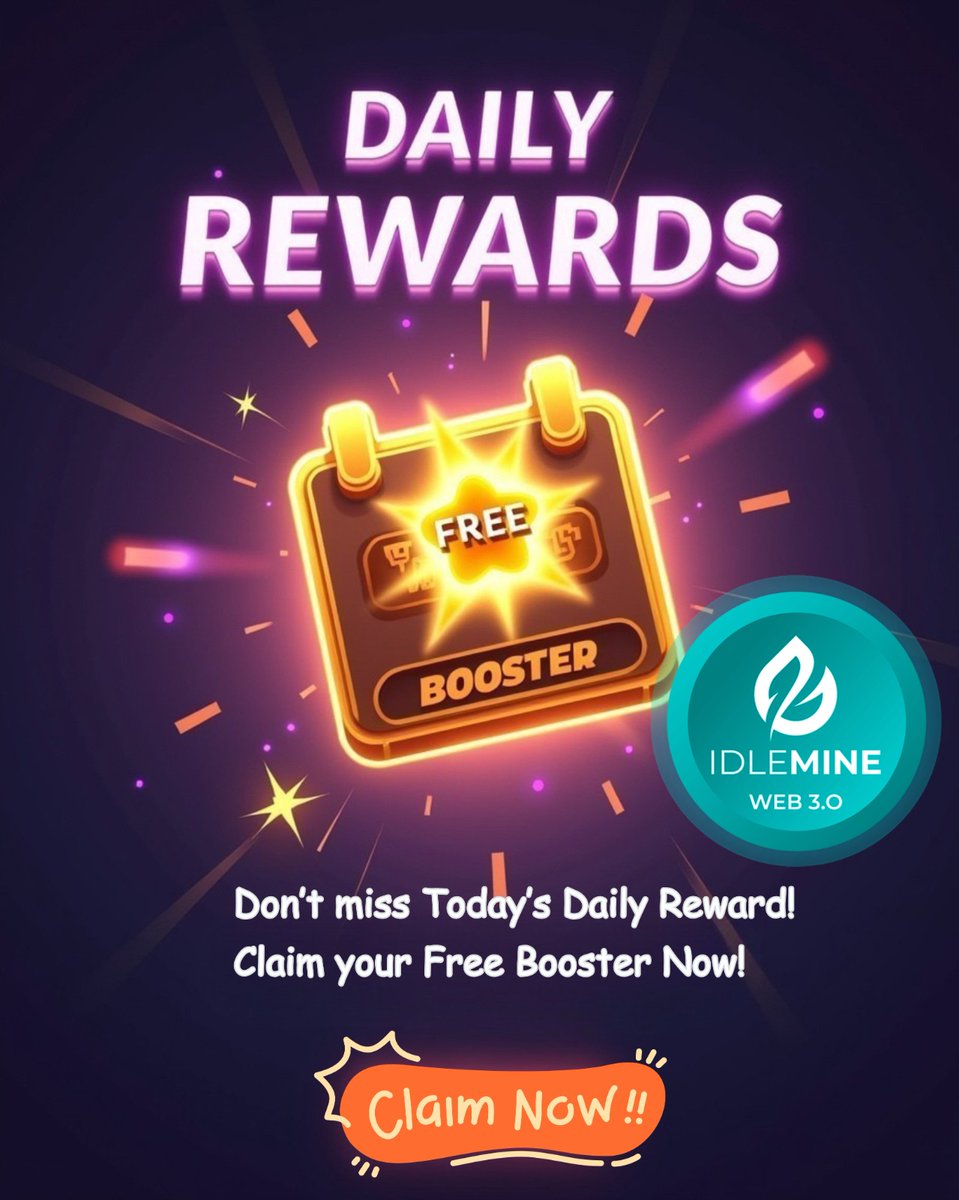 stringidlemine's tweet image. 🎉 Don’t Miss Today’s Daily Reward!
🚀 Grab Your Free Booster Now!

💎 Boost your production, earn more IDLE, and keep your streak alive!

👉 play.google.com/store/apps/det…

#IdleMine #ReferAndEarn #CryptoRewards #PlayAndEarn #Solana