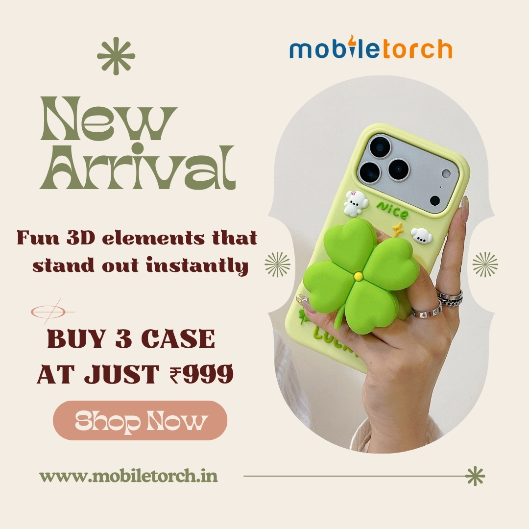 MobileTorch2222's tweet image. 🍀 Say hello to the cutest 3D case of the season!
💚 Soft-touch finish with a bold, playful clover charm.
✨ Perfect for selfies, mirror clicks &amp;amp; everyday vibes.
💛 Shop your aesthetic at mobiletorch.in

#MobileTorch #3DPhoneCase #CuteCaseCollection #NewPhoneCase