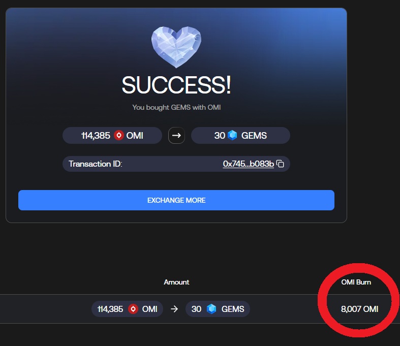 Aquademy's tweet image. OMI to GEMS is here !!
And each transaction BURNS 7% OMI !!!
It&apos;s a good time to buy Gems - OMI is up

( NOT VeVeNancial advice !! )