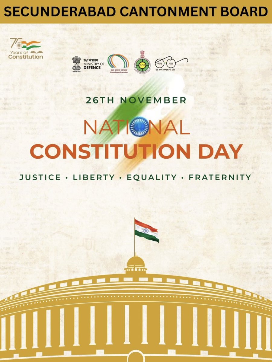 SCB invites all citizens to come together and read the Preamble of our commitment to justice, liberty, equality, and fraternity.Record your Preamble reading and upload your video at
👉constitution75.com
#SamvidhanDivas2025 <a href="/RakshaSampada/">DGDE</a> <a href="/pddecc/">Principal Directorate Central Command</a> <a href="/PddeScPune/">PDDE Southern Command Pune</a> <a href="/SpokespersonMoD/">Ministry of Defence, Government of India</a>