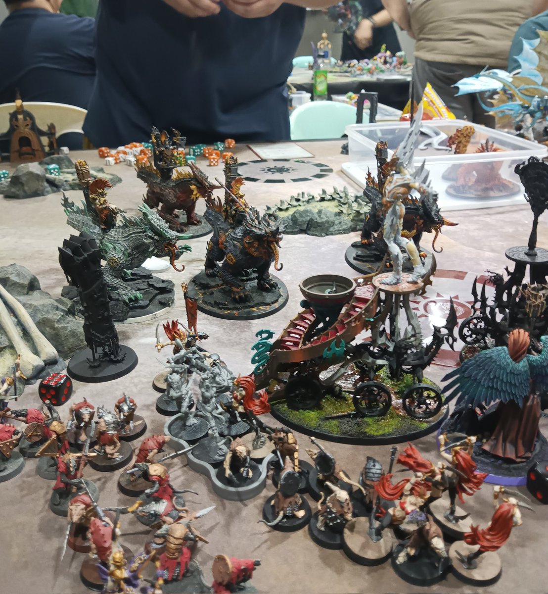 XianThePainter's tweet image. Finals! But Got Rekt by Dwarves on  giant lizard at the local tourney. Well there goes my road first place 😭😭

#WarhammerCommunity #warhammer40k #ageofsigmar