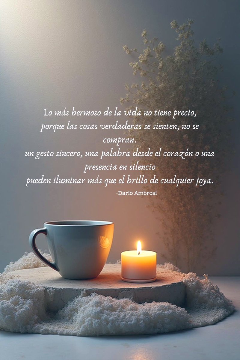 Y es que el tiempo pasa, 
los objetos se desgastan,
pero los sentimientos genuinos permanecen intactos en la memoria.
Valora lo simple, lo que 
nace del alma,porque ahí 
es donde habita la riqueza
verdadera… ✨#Lunes 
#FelizSemana ☺️☕️
