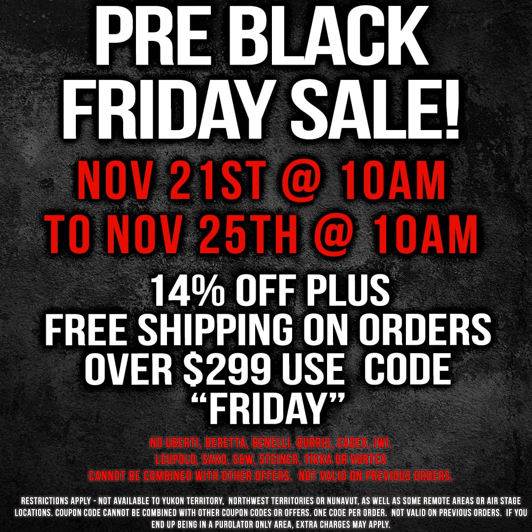 Use the code 'FRIDAY' at checkout on theammosource.com and save 14% plus get free shipping on orders $299+ before taxes and discounts until November 25th at 10am!