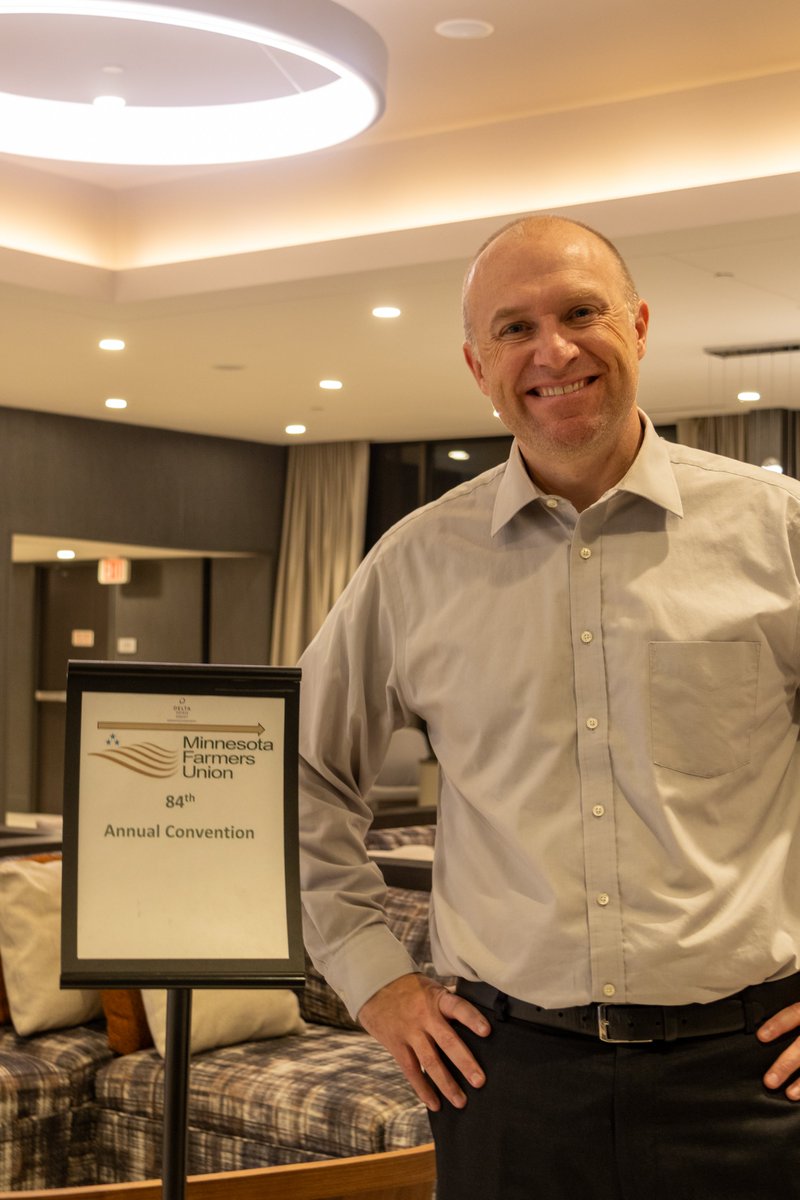 It was great to speak at the <a href="/MNFarmersUnion/">Minnesota Farmers Union</a> convention! I shared what I've heard from farmers across southern Minnesota: we have to lower costs for producers.

I'll work to increase competition in ag, pass right to repair, stop the reckless tariffs &amp; bring down healthcare costs.