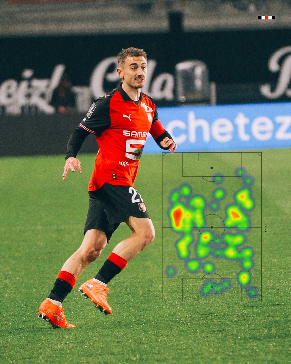 staderennais's tweet image. Leader dans l&apos;a𝑹𝒆𝒏𝒏𝒆𝒔 🫡

🔋 Artisan du succès face à Monaco, Valentin Rongier était 𝒑𝒂𝒓𝒕𝒐𝒖𝒕 samedi. Le capitaine Rouge et Noir a notamment touché 107 ballons, soit le record de la rencontre.

#SRFCASM 4-1