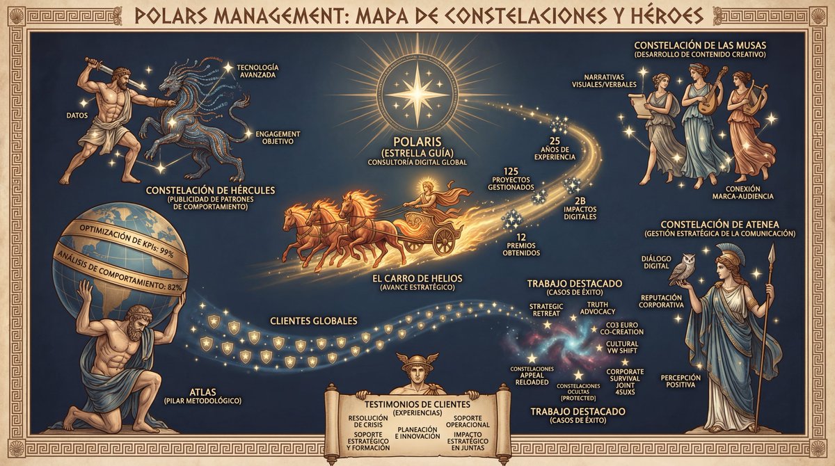 PolarisMng's tweet image. Probando potencia de #NanoBananaPro (#Gemini3 via #GoogleAIstudio)

- Prompt: entiende empresa via web (#Gemini gana a #Copilot)
- Describe en detalle a nivel corporativo (servicios, clientes, etc)
- Propón visualización que sustente historia consistente
- Grafica en 4K