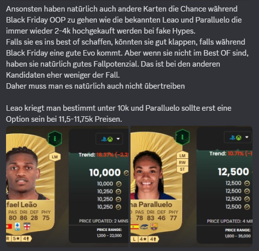 Der wöchentliche Pump and Dump findet statt👀 

Beide sind knapp 50% gestiegen 🔥

Diese Woche mit Black Friday gibt es noch viel um Coins zu machen🤝