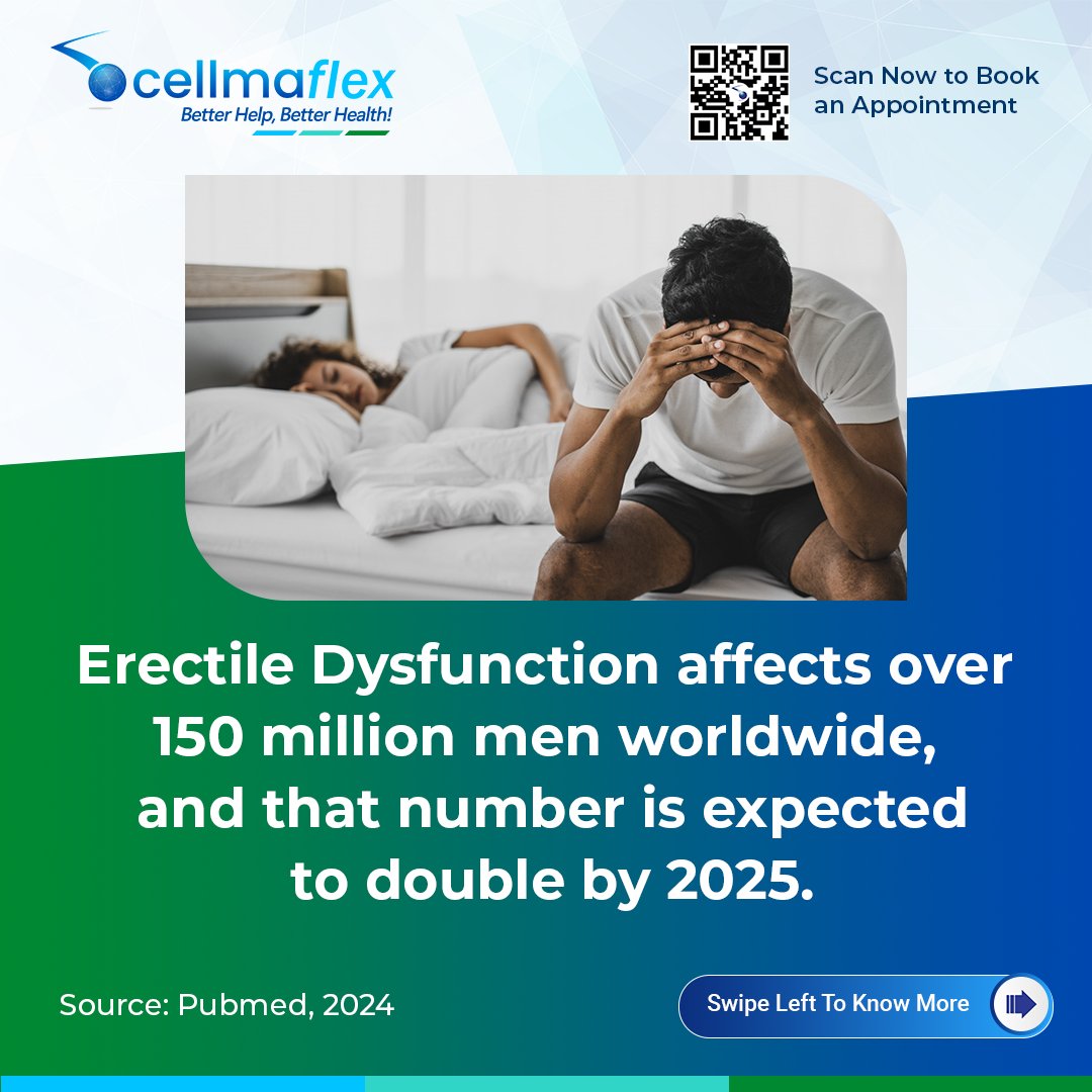 RioMed's tweet image. Erectile dysfunction is more common than many think and not just a part of ageing. It can signal underlying health issues. Let’s talk openly, learn the facts, and break the stigma around men’s health.

Book your appointment today: cellmaflex.com/CellmaFlex/aut…

#ErectileDysfunction
