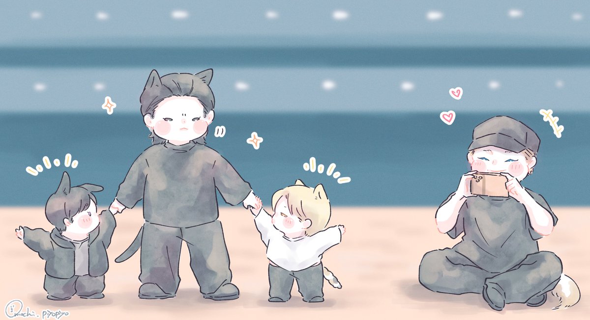 omochi_piyopiyo's tweet image. 🐰🐱Dance Practice with Boss Cat🐥🐨