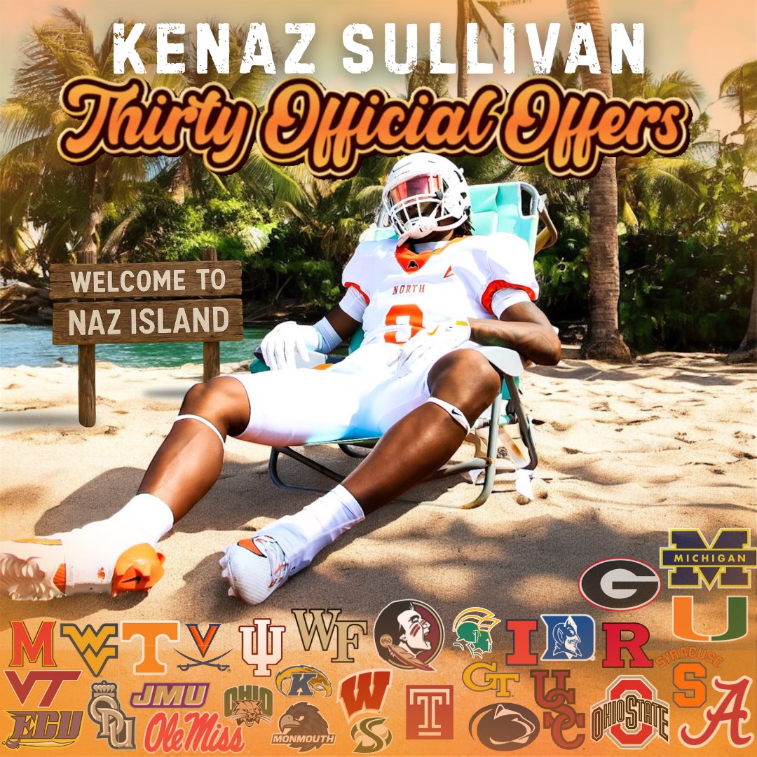 nshswolverinefb's tweet image. Congratulations to @KenazSullivan on his 31st D1 offer to university of Michigan.