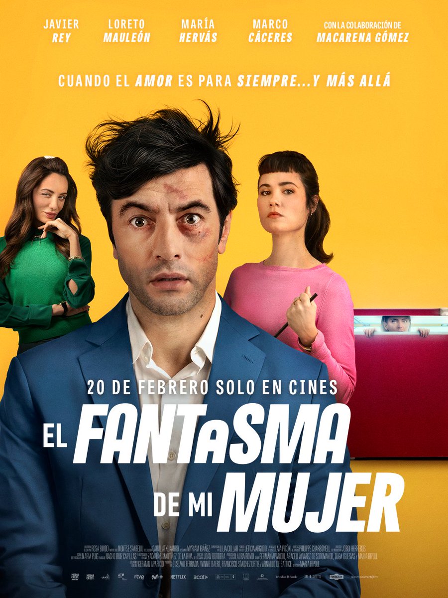 Mediacrest_es's tweet image. #ElFantasmaDeMiMujer, la nueva comedia de @meriripoll, llegará a los cines el 20 de febrero 👏 

Protagonizada por #JavierRey, #LoretoMauleón, #MaríaHervás y #MarcoCáceres, cuenta con la colaboración de #MacarenaGómez.
