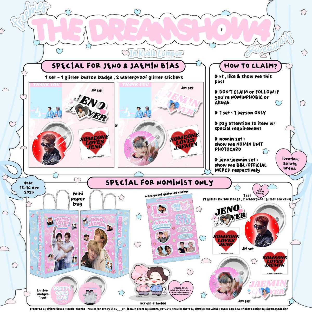 jenoricano's tweet image. ଘ(´•3•)⊃━☆ ꒰ kindly help rt ♡꒱ 

:¨ ·.· ¨:
`· . ꔫ⋆#TDS4inKL GIVEAWAY / freebies 
by @jenoricano ☕️

🏟️ axiata arena
⛅️ 13-14 dec
❌ TRADE

how to claim?
⤷ refer the poster below for more info!  

#TDS4InKualaLumpur #THEDREAMSHOW4_KUALALUMPUR #JENO #JAEMIN #제노 #재민