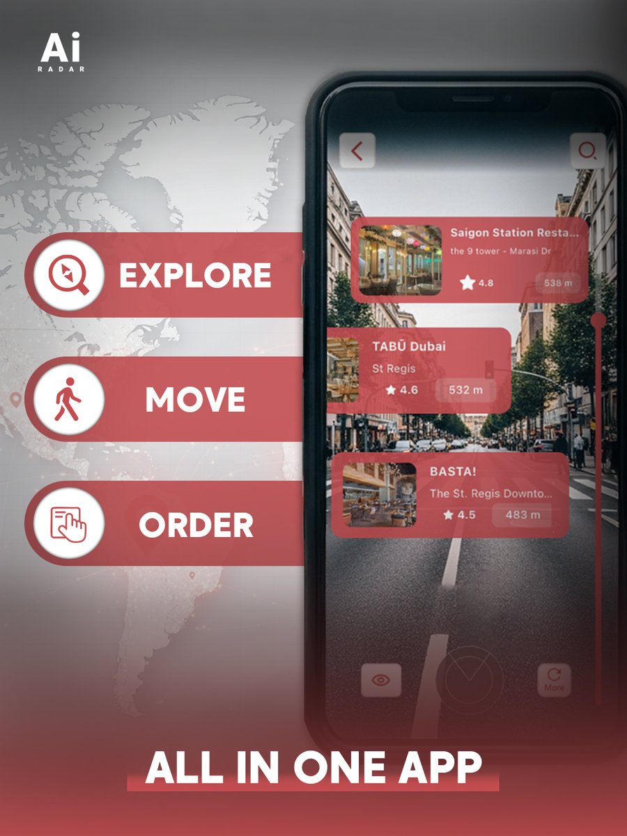 aiworldradar's tweet image. Explore the world like never before.
 AI RADAR combines AI with real-time global data,giving you instant access to over 200 million locations
 Integrated with Google Places and your favorite apps — Uber Careem Talabat and more
#AIRADAR #AItechnology #SmartMapping #FutureOfVision