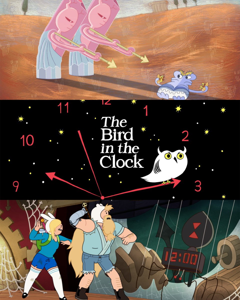 hbomax's tweet image. The Bird in the Clock. New episode of #AdventureTime: #FionnaAndCake this Thursday.