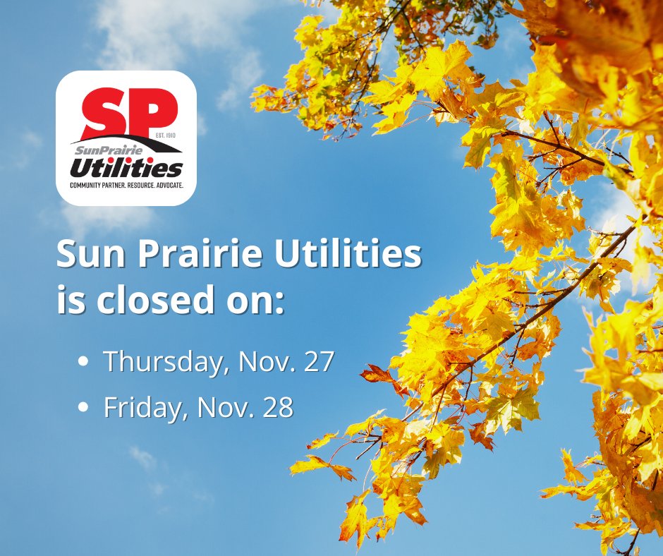 SPUtilities's tweet image. Our office closes early on Wednesday, Nov. 26, at 1:00 p.m., and remains temporarily closed Thursday and Friday (Nov. 27-28) in observance of Thanksgiving. Select staff will be on call in case of an emergency. Information about reporting outages can be found on our website.