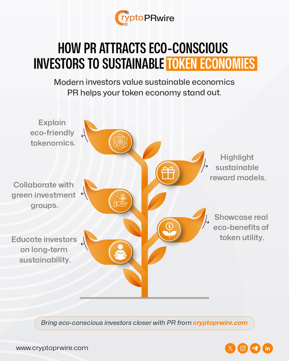 CPrwire's tweet image. PR is the bridge that turns eco-conscious investors into loyal supporters of sustainable token economies show them the greener future your project builds!

Explore More Visit: cryptoprwire.com

#SustainableCrypto #GreenBlockchain #EcoInvesting #CryptoPR #GreenTokenomics