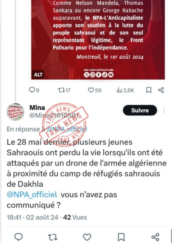 LettresSO's tweet photo. Quand l'Algerien•ne milite en 🇫🇷 pour un panafricanisme internationaliste,il/elle est taxé de"natio"

Quand il retourne en #Afrique, c'est un traître au drapeau🇫🇷 

Ça,c'est où en est la gauche impérialiste🇫🇷 et ce sont les questions Palestinienne 🇵🇸 et Sahraoui 🇪🇭 qui la révèle https://t.co/e2h88uzlrV