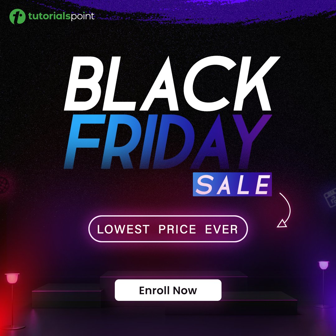 tutorialspoint's tweet image. Black Friday Sale is LIVE! 
Your favorite courses at the lowest price ever.
Don’t miss out.
market.tutorialspoint.com/latest/certifi… 

#BlackFridaySale #BlackFridayDeals #SaleAlert #Discounts #Savings