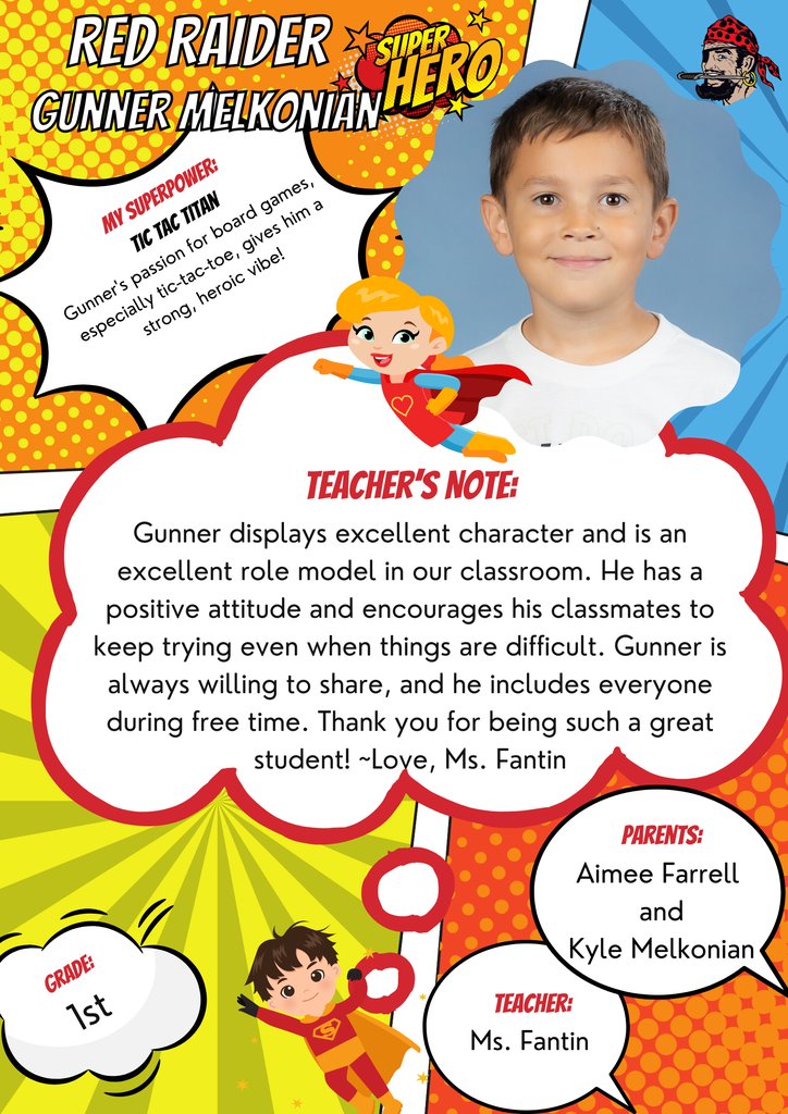🌟 Shoutout to Gunner! Your hard work has paid off as Student of the Week! 🎈