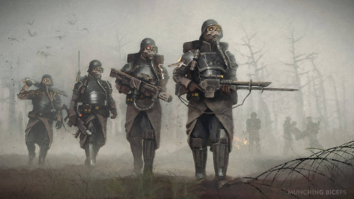 40kARTdotcom's tweet image. Death Korps of Krieg Warhammer 40k Artwork by Munching Biceps