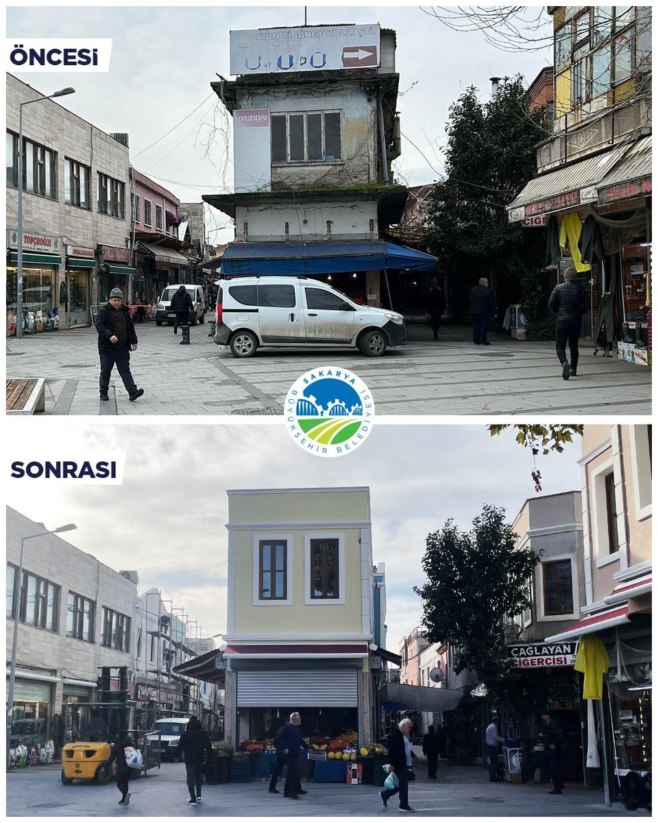 sbYusufAlemdar's tweet photo. Şehrin kültür mirasına sahip çıkıyor, Uzun Çarşı’yı geleceğe taşımak için 3. etap yenileme çalışmalarımıza devam ediyoruz.

Yürüttüğümüz titiz çalışmalar kapsamında; cephe eklentileri kaldırılıyor, kat silmeleri ve boyaları yenileniyor, pencere doğramaları, kepenkler ve tenteler modernize ediliyor, camekanlar yenileniyor, çatılar tamamen elden geçiriliyor…

Çalışmalar öncesi ve sonrasından küçük bir kesit…👇