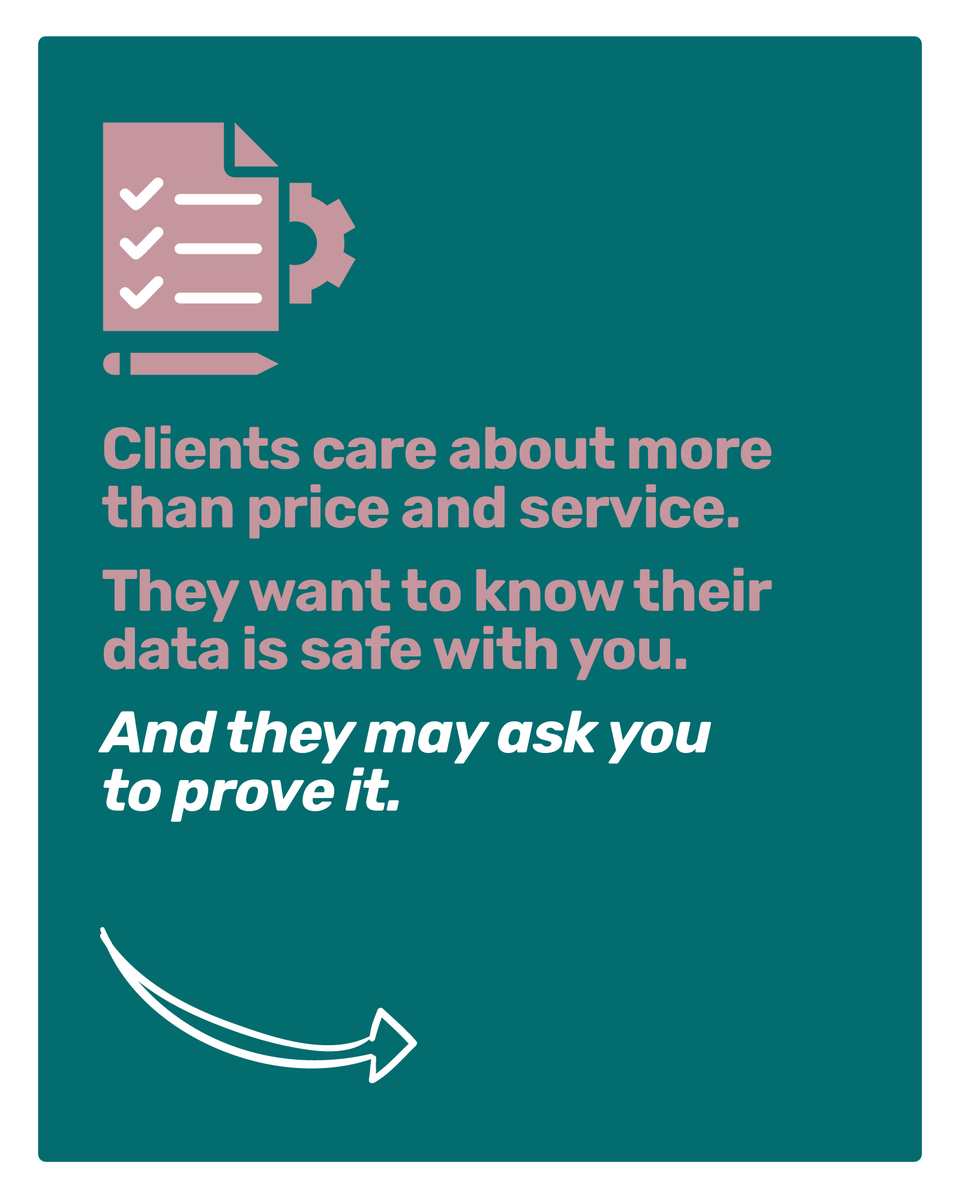 CyberShiftTech's tweet image. What if a client asked to see your security standards, right now?

Would you feel confident or caught off guard?

Clients don’t just buy on price. They want to know their data is safe. 

If you can’t prove it, you could lose the deal.

Here’s how to get prepared…