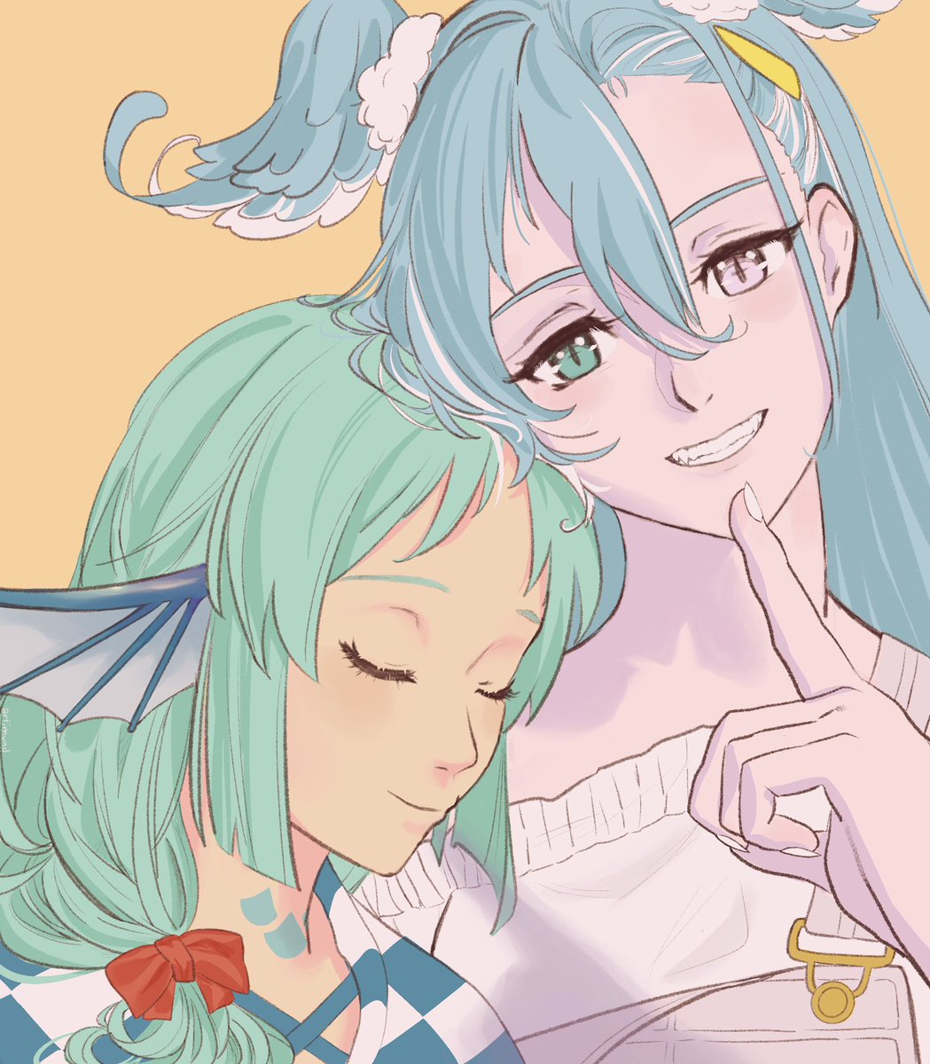 artimund's tweet image. wanted to try giving them different hairstyles 
#lazulight #pendorART #Finanart