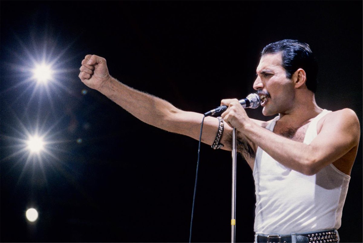 On this date in 1991 the great Freddie Mercury passed away at the age of 45. #80s