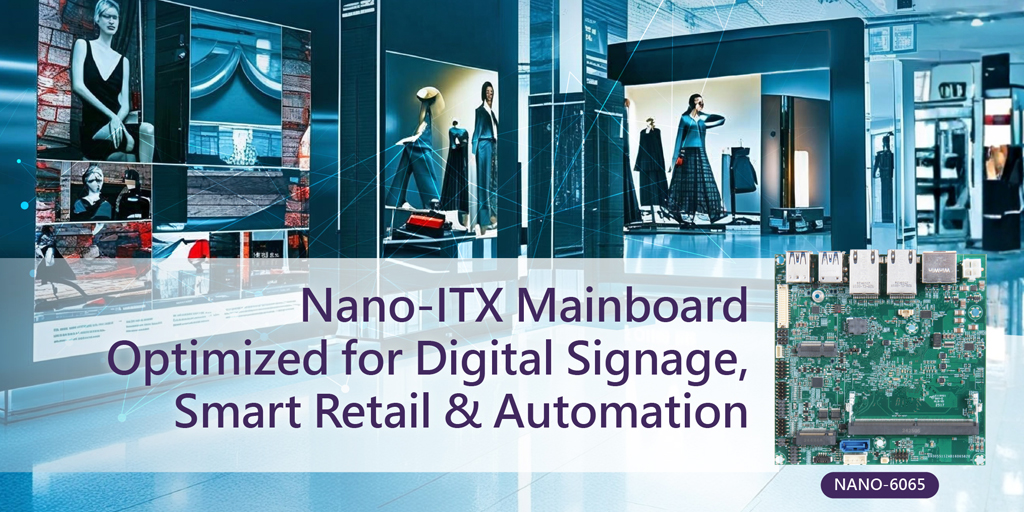 ElectronicaAzi's tweet image. The Portwell NANO-6065 Nano-ITX embedded board addresses intelligent edge deployments with compact efficiency. Built for digital signage, smart retail and automation, it supports Intel Core/N-series or Atom x7000RE processors, up to DDR5-4800 memory, dual Intel Ethernet,…
