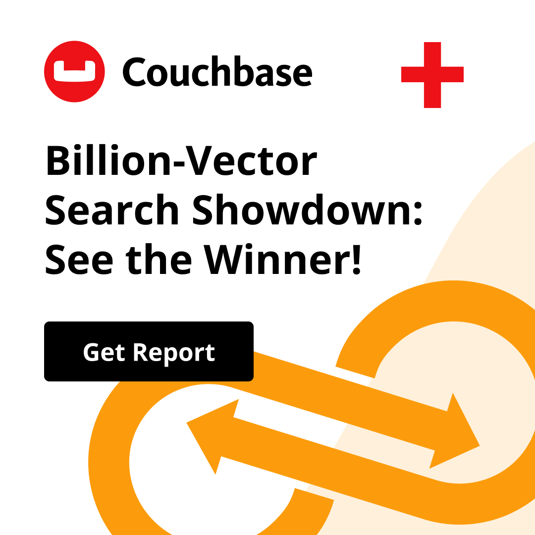 couchbase's tweet image. Compare Couchbase’s unified data platform vs. MongoDB for vector search. Get the new benchmark report: bit.ly/48Bf8xP