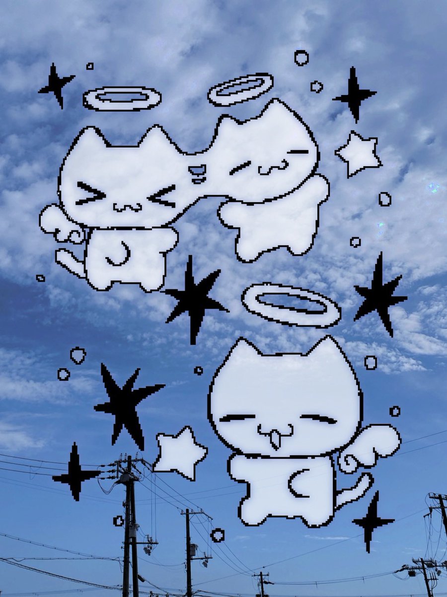 awaawa_suisoh's tweet image. Floating Angel Cats
