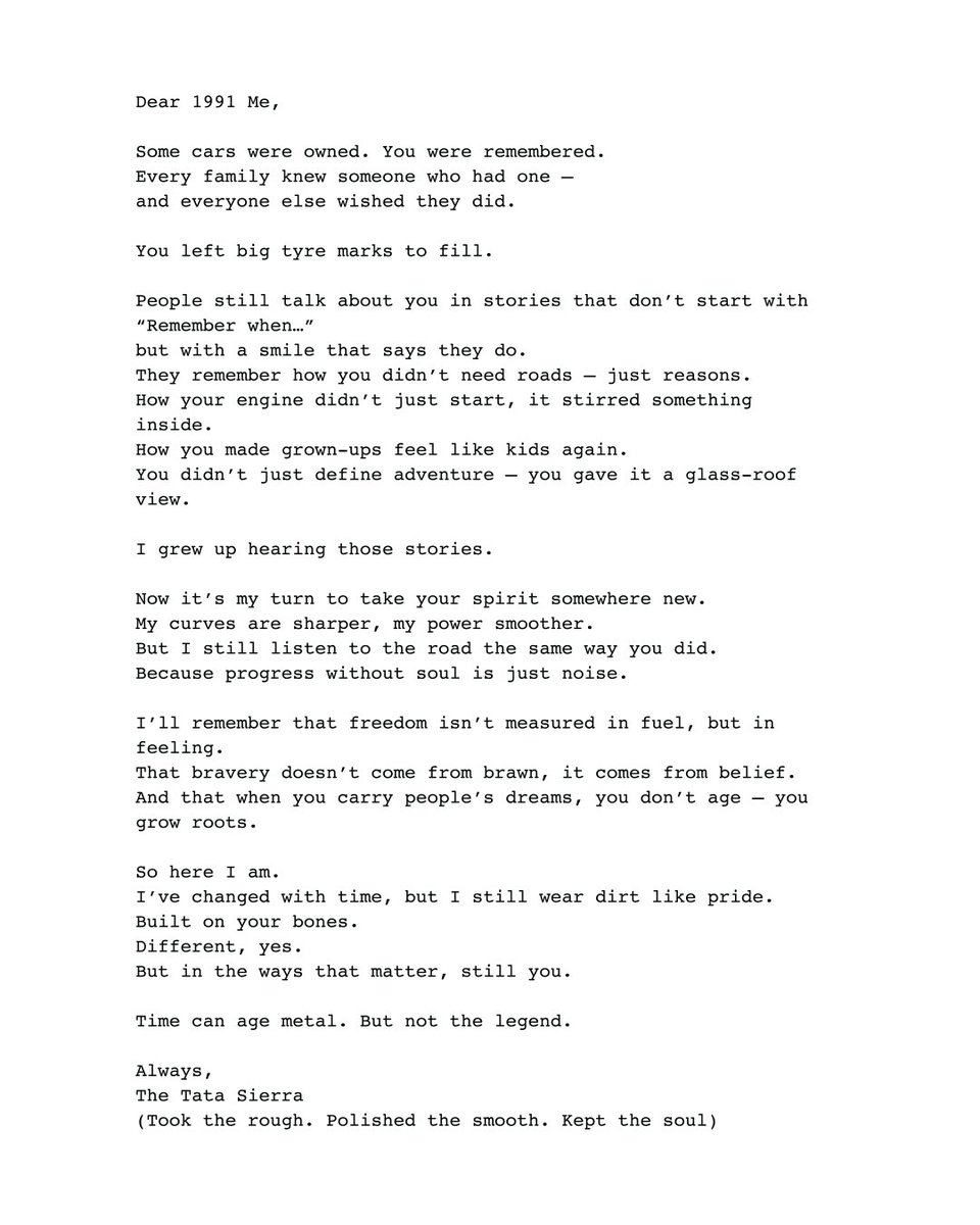 TataMotors_Cars's tweet image. Dear past, we’re almost there. Just a few hours to go. 

Watch the launch live. 
25.11.25 at 12PM. 

Set a reminder now: rebrand.ly/SierraLaunchLi… 

#Sierra #TataSierra #TheLegendReturns