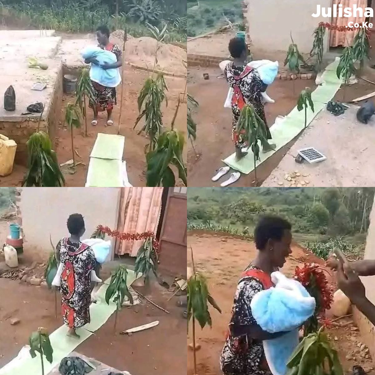 Goddie_Ke's tweet image. Localman welcomes his wife home in style after delivery