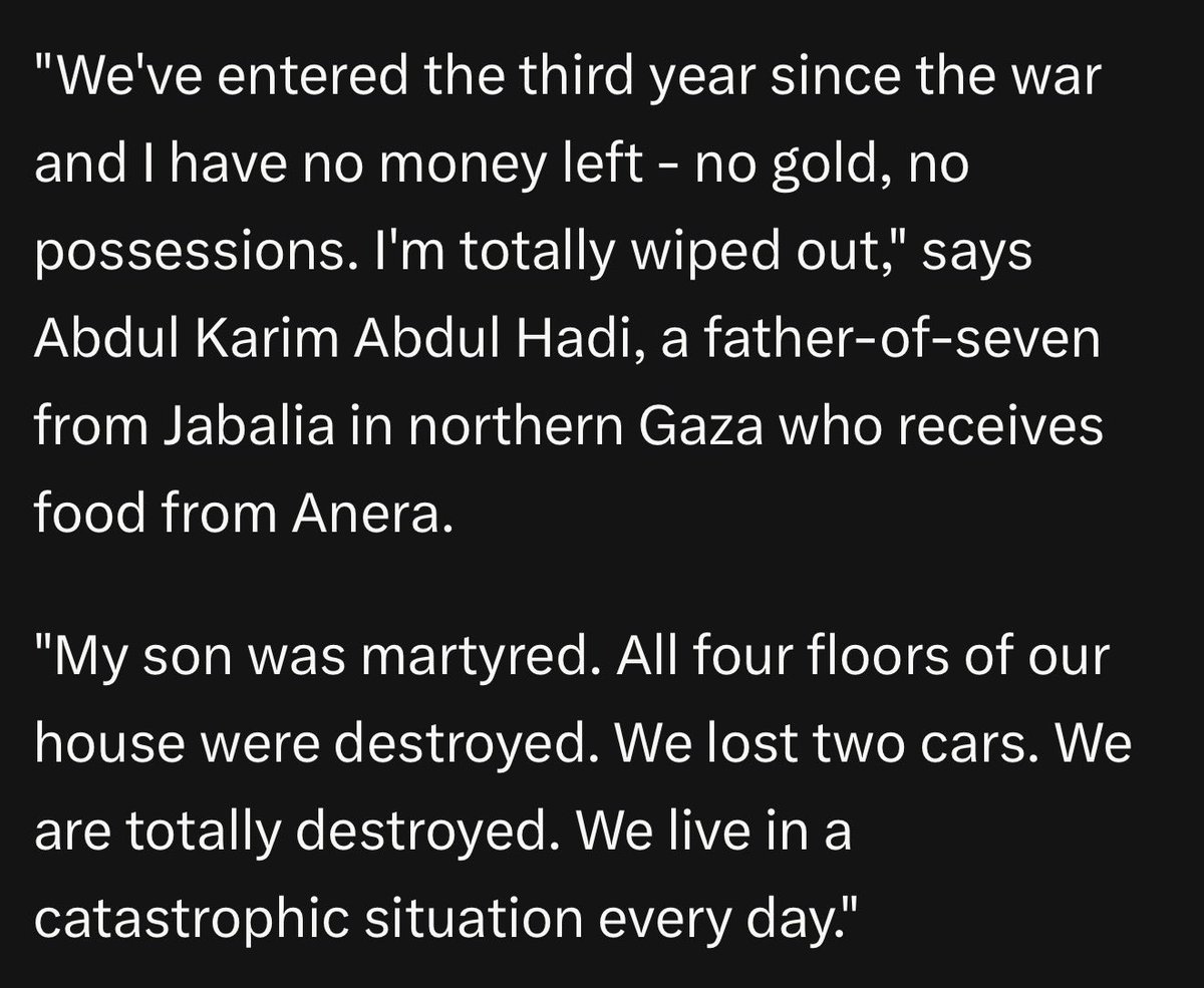 <a href="/BBCWorld/">BBC News (World)</a> For an outdoor concentration camp, this guy seems to have been doing pretty well before October 7. 

4 story home, at least two cars, money and gold…

"We've entered the third year since the war and I have no money left - no gold, no possessions. I'm totally wiped out," says