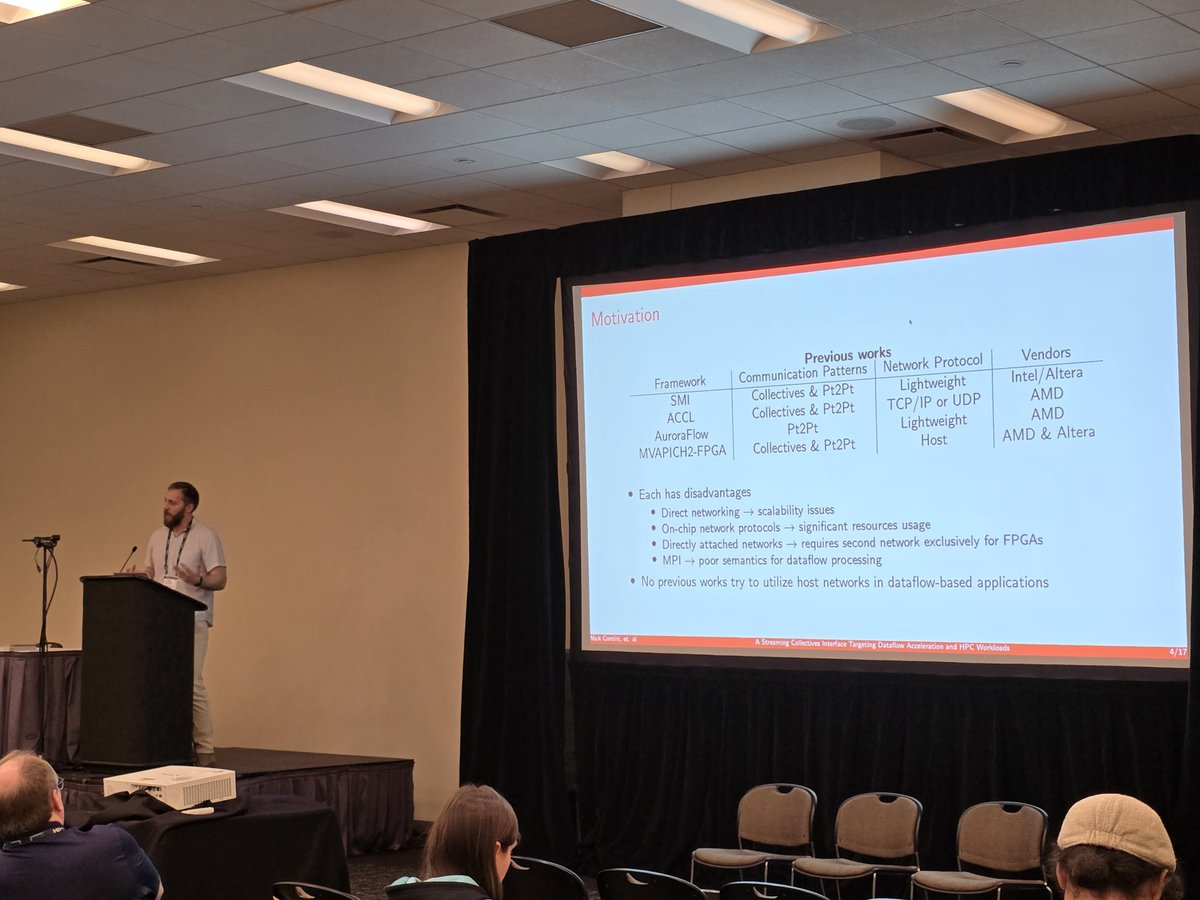 mvapich's tweet image. Wrapping up the last two days of #SC25 last week, we start off with a paper presented by @mvapich team member, PhD Student Nick Contini, on Streaming Collective Frameworks in #HPC for #Dataflow/#FPGA architectures! See the paper here: dl.acm.org/doi/10.1145/37…