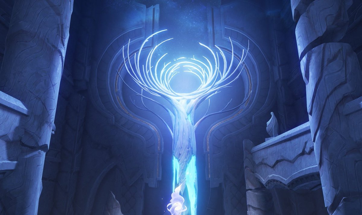 hoshiregulus's tweet image. I genuinely believes you really cannot  make up a Columbina origin theory without factoring in Xiuhcoatl and the Natlantean dragons lunar reconstruction project. That Verdant Crest is not there at the center of the Moon Pillar without reason...