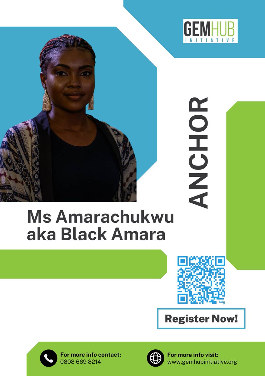 Gem_Initiative's tweet photo. Meet Ms. Amarachukwu @Blaqamara, the dynamic, engaging &amp; inspiring compère bringing energy, elegance &amp; unforgettable moments to our stage!
A gifted educator &amp; holistic trainer, she connects with audiences from the heart, sparks deep thinking &amp; empowers growth wherever she goes! https://t.co/YDfOXFAhiY