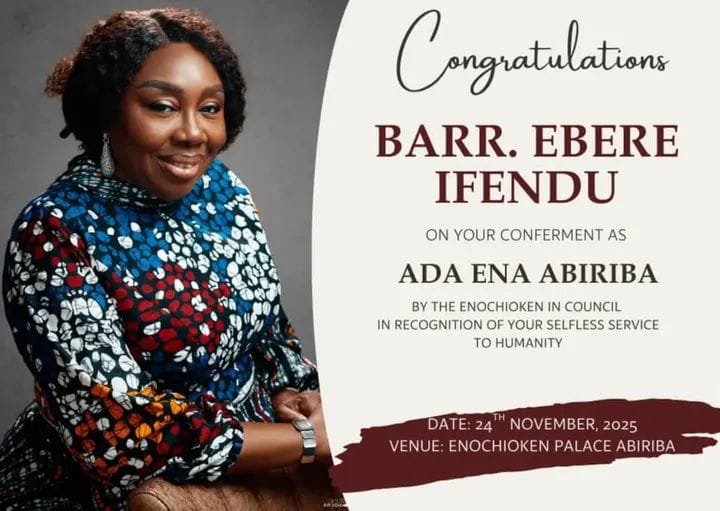 ProGender's tweet image. From all of us at Proactive Gender Initiatives (PGI), We are saying a big congratulations to you @ebere_ifendu on your well-earned conferment as Ada Ena Abiriba.

Your leadership and service continue to open doors and inspire young women in politics.
@womeninpoliticsforum
