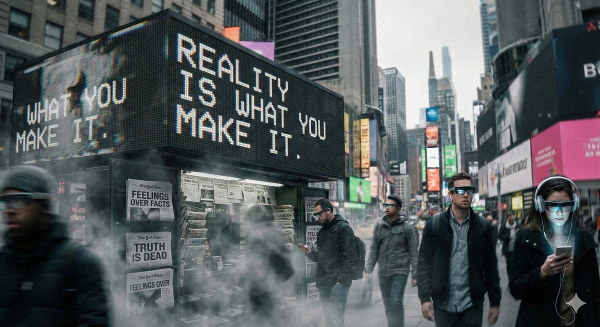 ioanaV_'s tweet image. #InformationPhysics
Living After the Post-Truth Era
We used to talk about living in a post-truth world, we crossed a threshold, now everything is blurry.
But something changed in the last few years. Not just more lies, more noise. 
A different kind of information physics emerged.