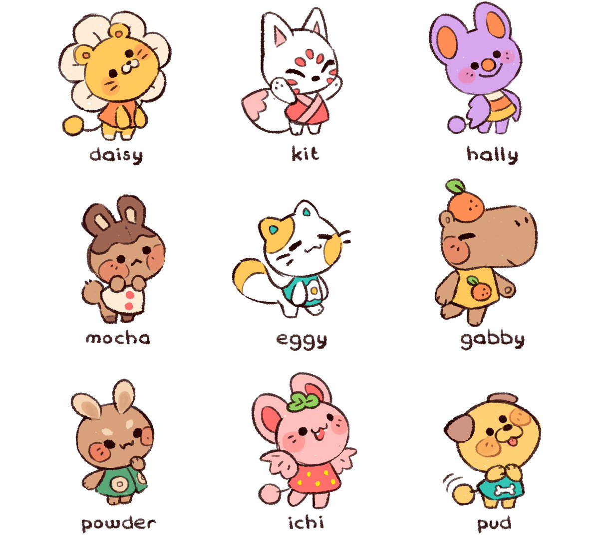 some old villagers for my forever-in-the-making game