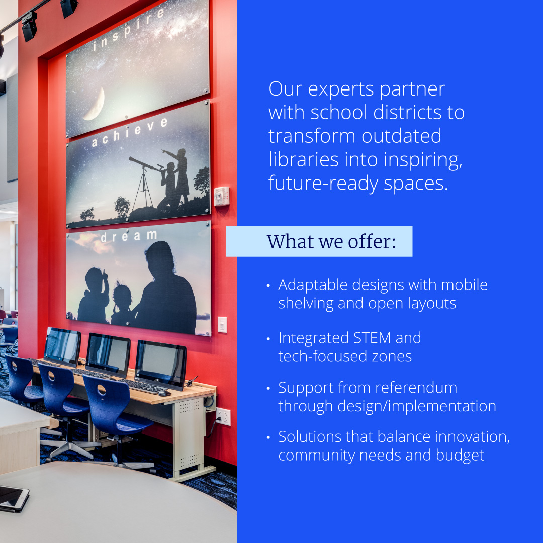 ColliersEng's tweet image. Libraries are no longer just places to find books, they&apos;re becoming hubs for collaboration, creativity and STEM innovation! 📚✨

👉Explore how k-12 library design is transforming from book smart to STEM smart: ow.ly/AtgY50XwPlX 

#K-12 #LibraryDesign #EducationDesign