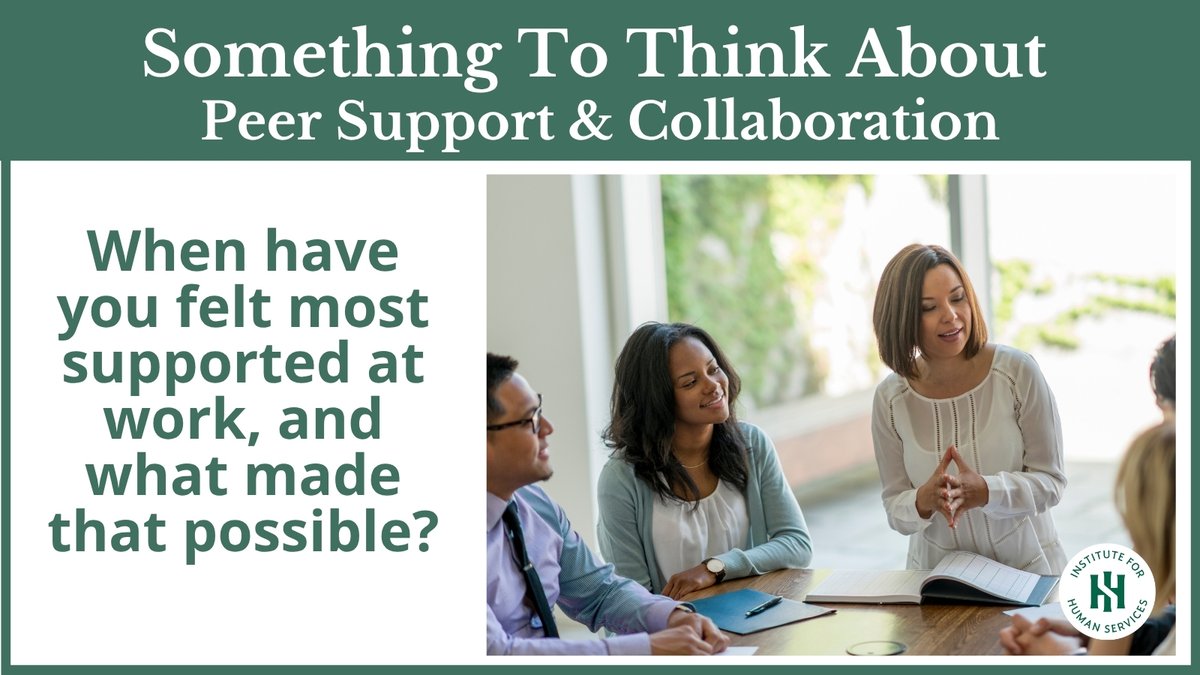 InstituteforHu1's tweet image. Peer support and collaboration reduce burnout, strengthen teams, and improve workplace resilience. Check in with a colleague, offer gratitude, or start a quick peer huddle. 

Learn more: ihs-trainet.com/blog 

#PeerSupport #Collaboration #TraumaInformed