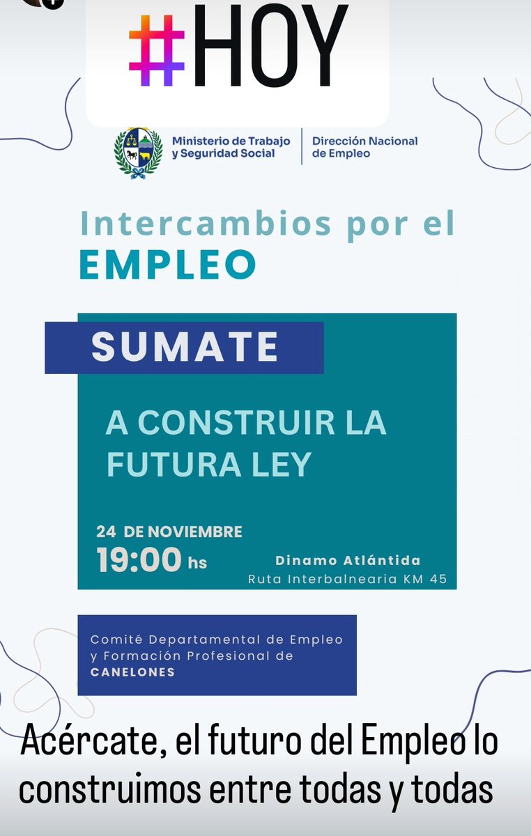 #Hoy en #Atlantida nos encontramos para construir la futura Ley de Promoción del Empleo entre todas y todos